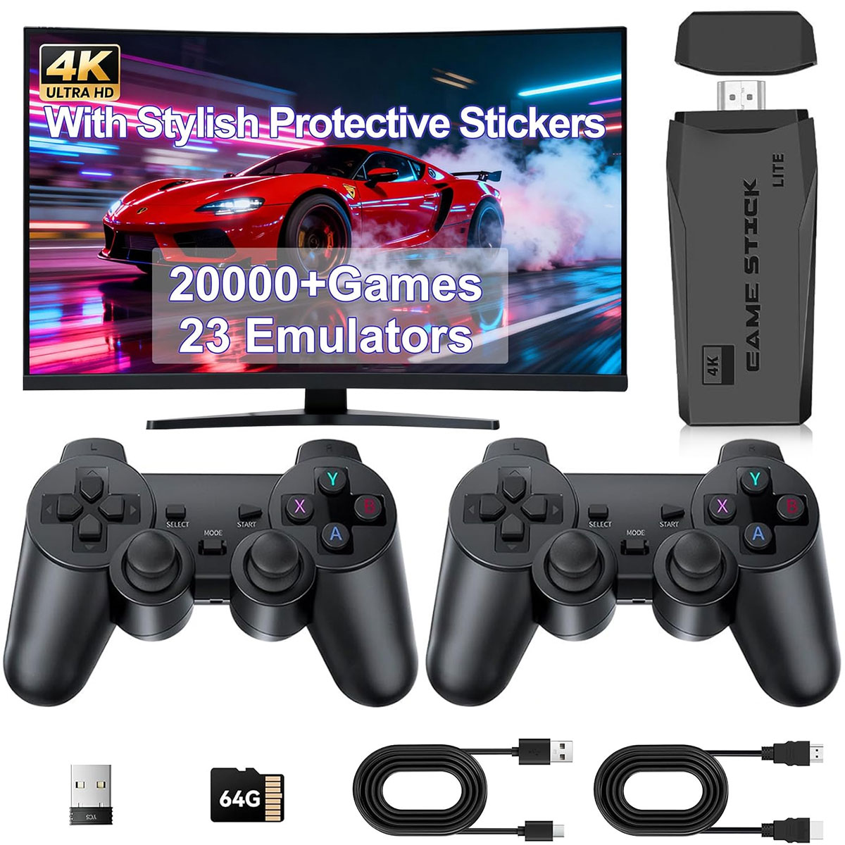 Retro Gaming And Projector - M8 Spielkonsole 20000+ Spiele-Emulatoren 4K HDMI-Ausgang