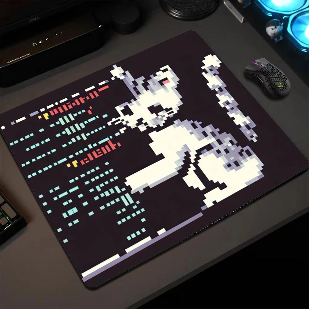 Retro Gaming Desk - Mini Pixel Katzen-Mauspad Retro Computer-Fenster-Schaltkreis-Kätzchen-Druck Rutschfeste