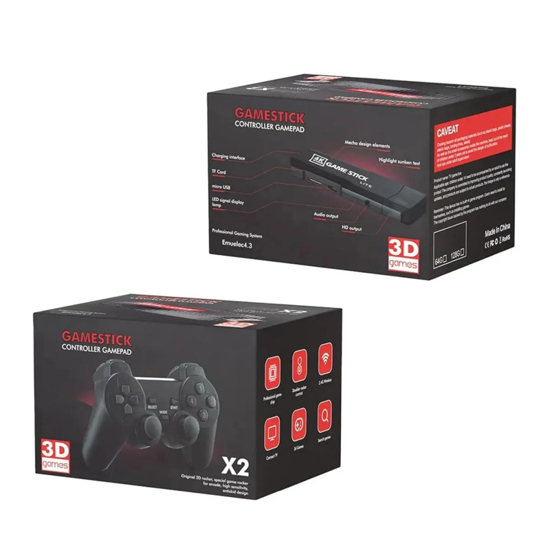 Retro Gaming X2 - Retro-Videospielkonsole-X2 Plus 4K Game Stick 3D