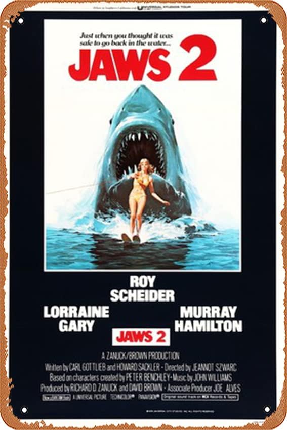 Retro Gaming Pictures - Jaws 2 Blechschild, Metallblechschilder, Bar, Café,