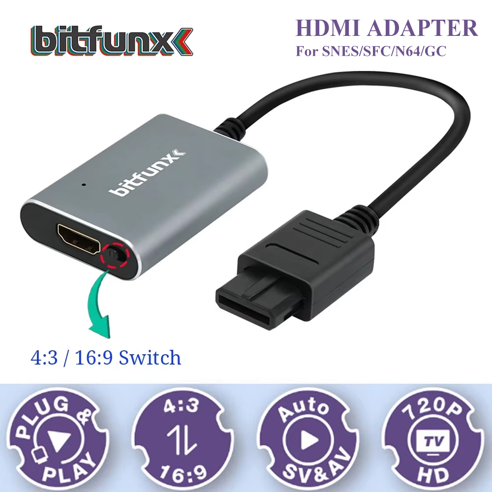 Retro Gaming Hdmi - Bitfunx 720P Svideo / AV zu