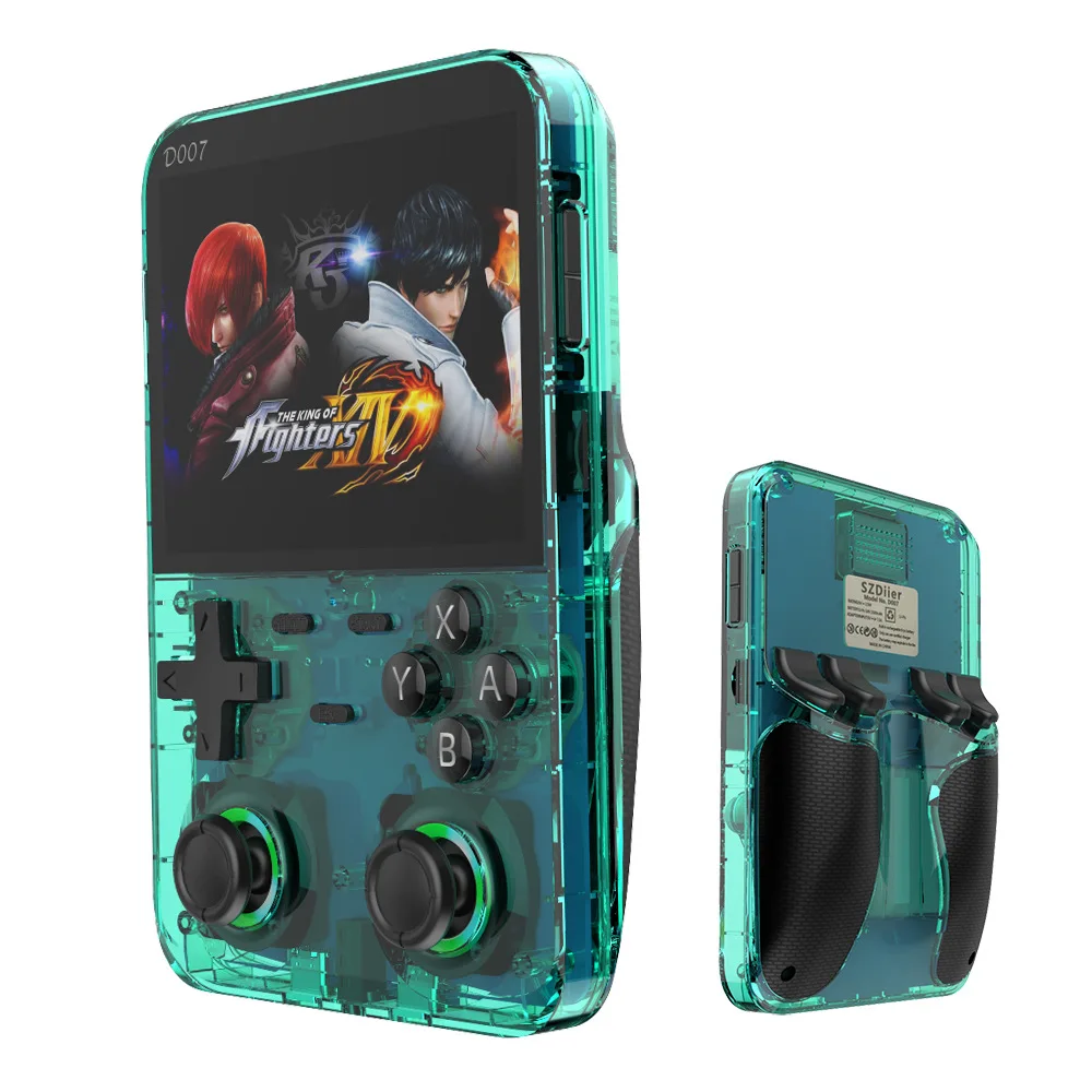 Game Retro Gaming - D007 Tragbare Videospielkonsolen 3,5-Zoll-IPS-Bildschirm Handheld-Game-Player Open-Source-System