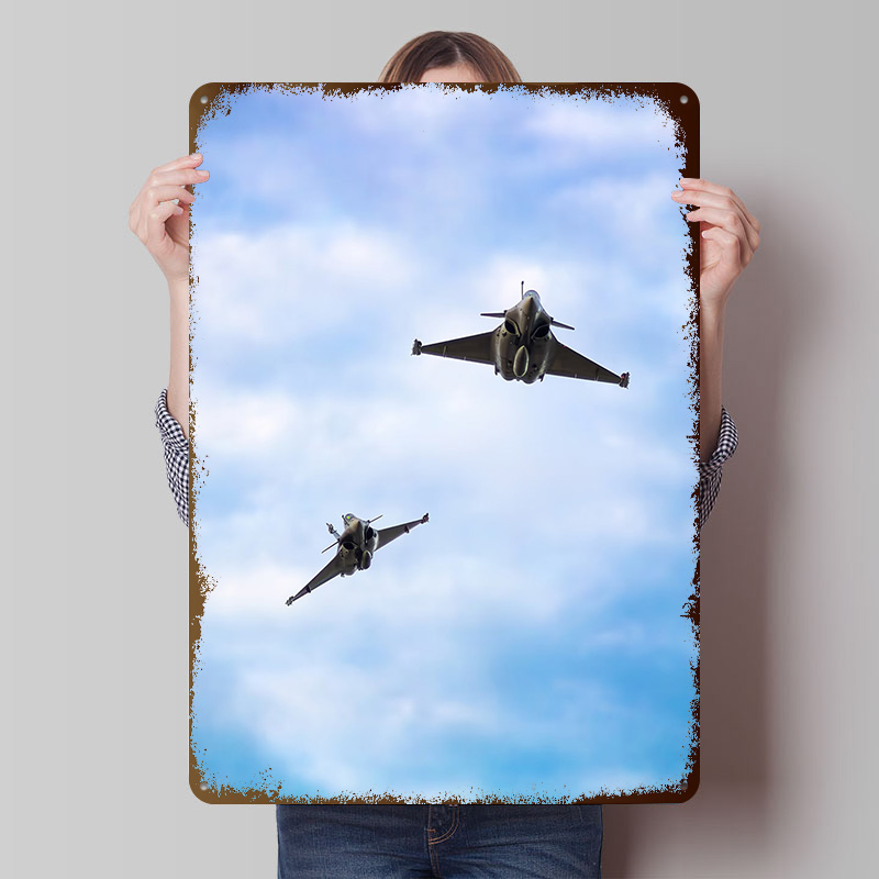 Retro Gaming X2 - Dassault Rafale X2 Blechposter, individuelle Wandkunst,