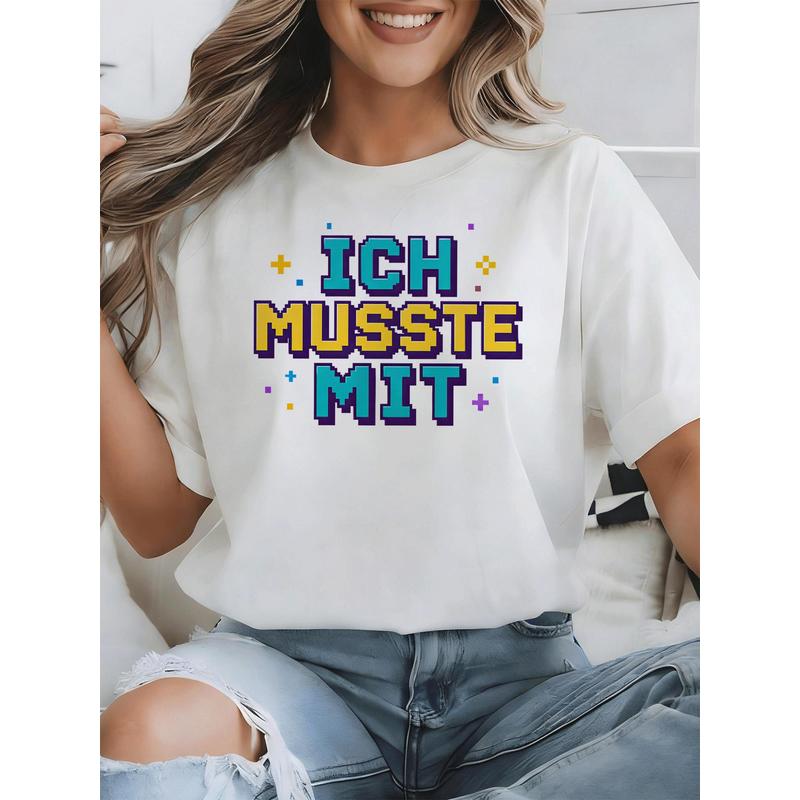 Retro Gaming Font Free - Ich musste mit deutschem Meme T-Shirt