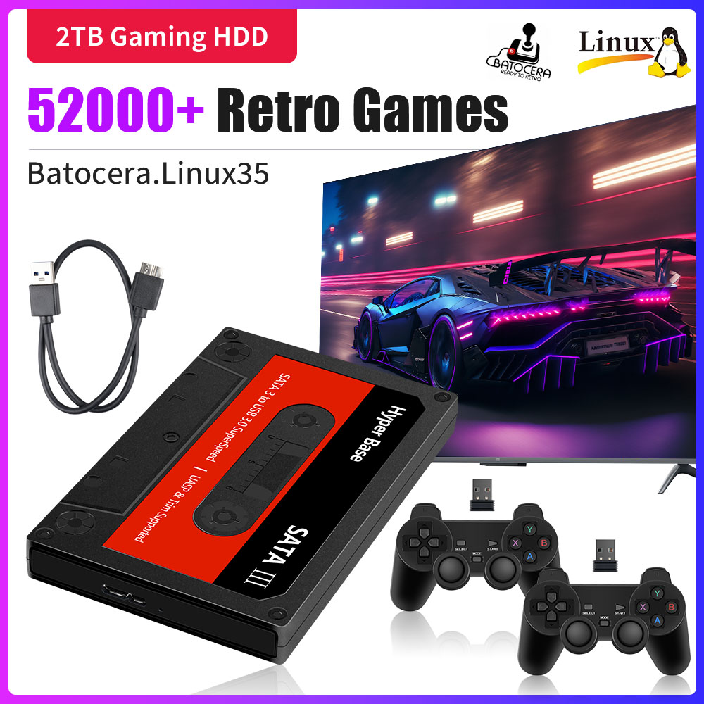 Retro Gaming Emulator Pc - Hyper Base Batocera 2TB Gaming-Festplatte mit