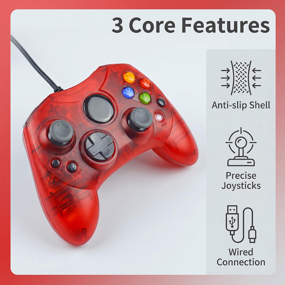 Retro Gaming Xbox Controller - Kabelgebundener Spielcontroller - Retro-Spielkonsole - Erhältlich