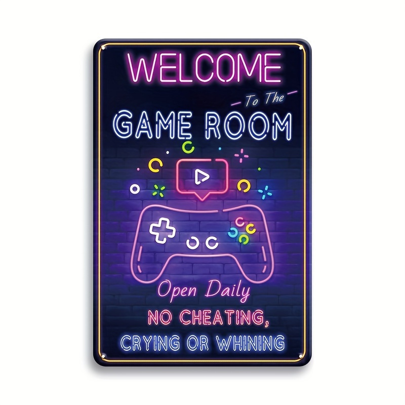 Game Retro Gaming - Willkommen im Game Room Metallschild –