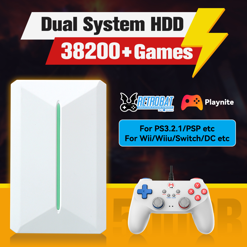 Retro Gaming Hdd - Retrobat&Playnite System HDD Retro-Spielekonsole für PS3/PS2/WIIU/WII/Switch/MAME