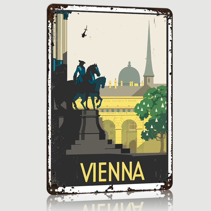 Retro Gaming Vienna - Wiener Metallposter, Individuelle Wandkunst, Retro Vintage