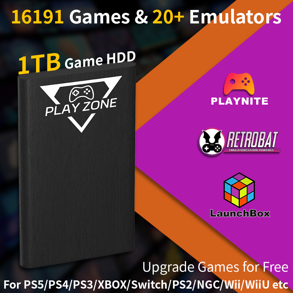 Retro Gaming Emulator Pc - Play Zone 1TB Tragbare Gaming-Festplatte für