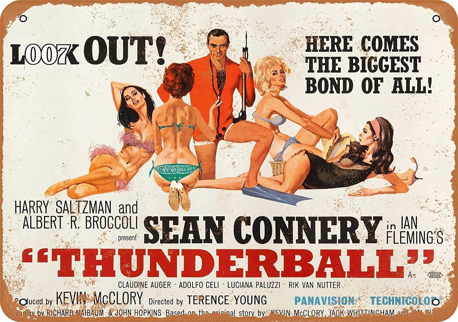 Retro Gaming Pictures - 1965 Thunderball Retro-Metallblechschild – Vintage-Kunstplakat