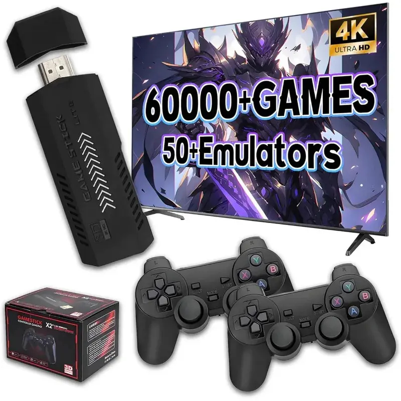 Retro Gaming X2 - X2 PLUS Retro-Spielekonsole 64G 4K HD