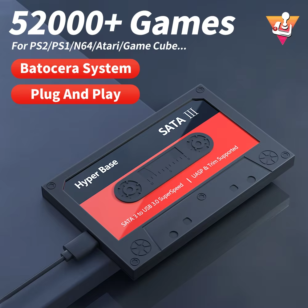 Retro Gaming Emulator Pc - Batocera 500G/2T Retro-Spielfestplatte mit 52000 Spielen,