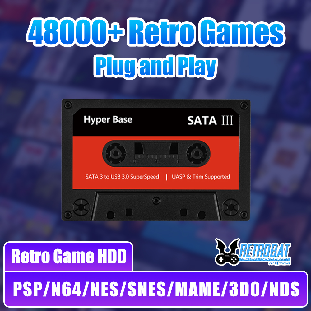 Retro Gaming Emulator Pc - Batocera 500G Game-Festplatte, integrierte 48000+ Retro-Spiele-Emulatoren