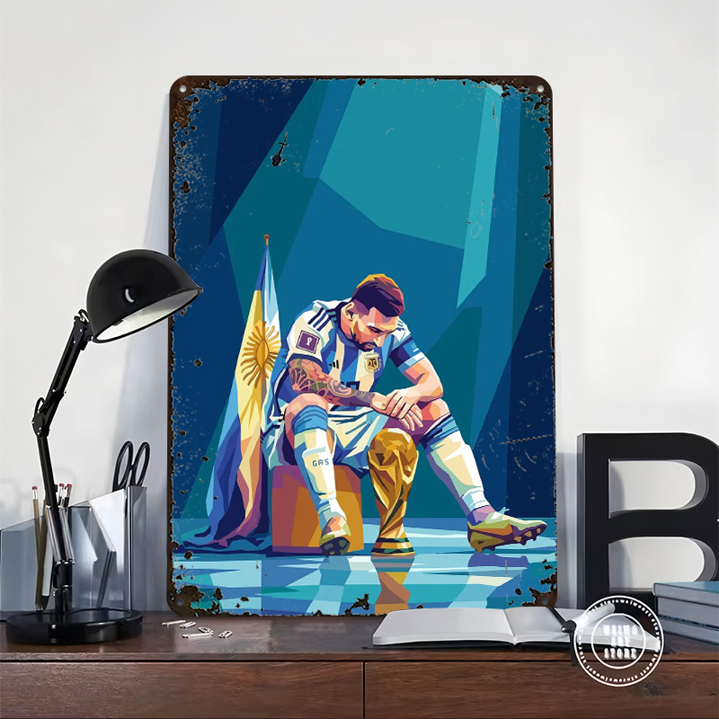 Lionel Messi mit Trophäe Poste – Retro Gaming Desk Bewertung und Preis