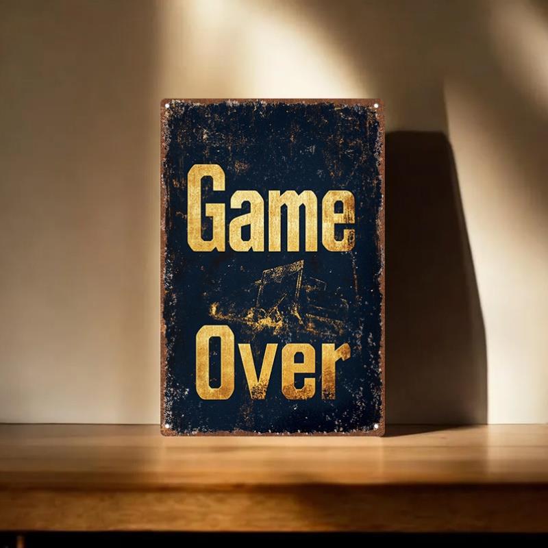 Vintage Game Over Metallblechs – Game Retro Gaming Bewertung und Preis