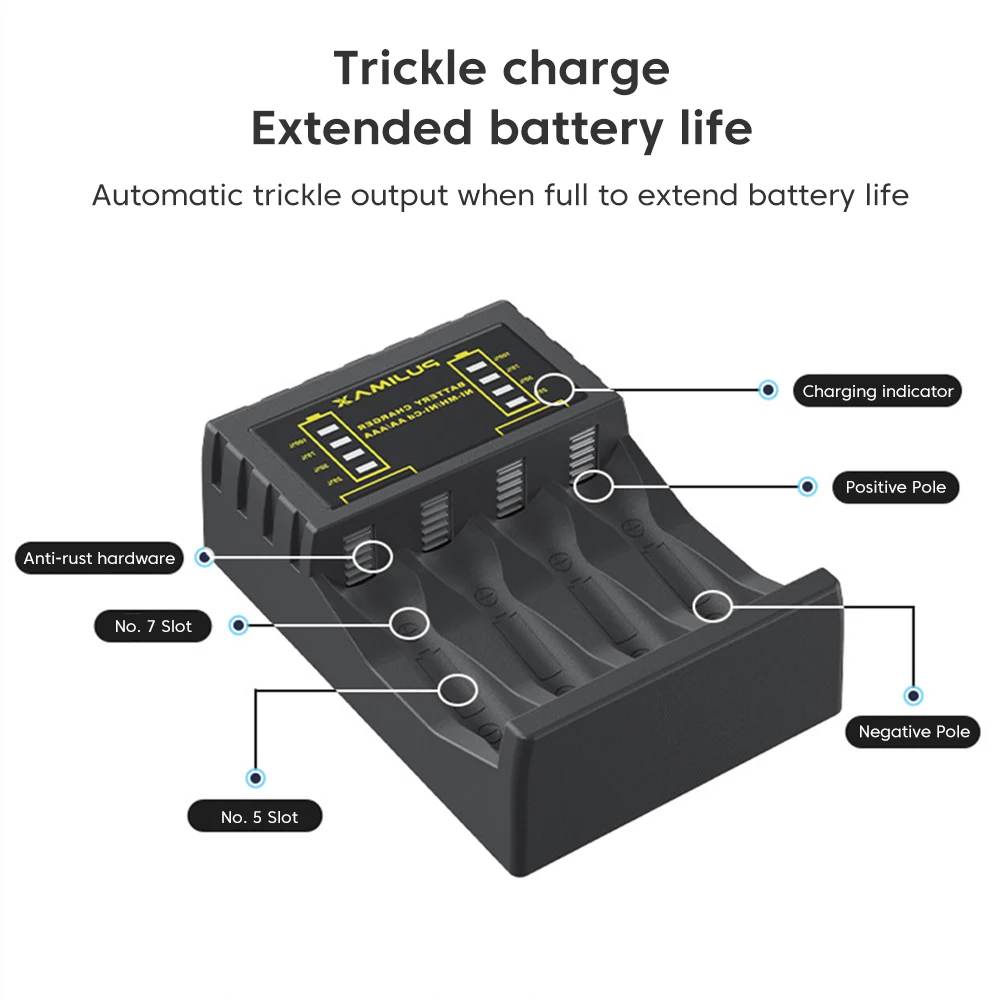 AA/AAA-Akkuladegerät, 4 Steckp – Rechargeable Battery Aa Bewertung und Preis