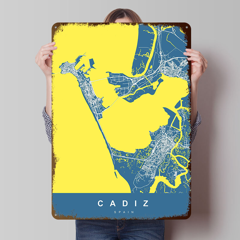 CADIZ SPANIEN Weißblech-Poster – Retro Gaming Desk Bewertung und Preis