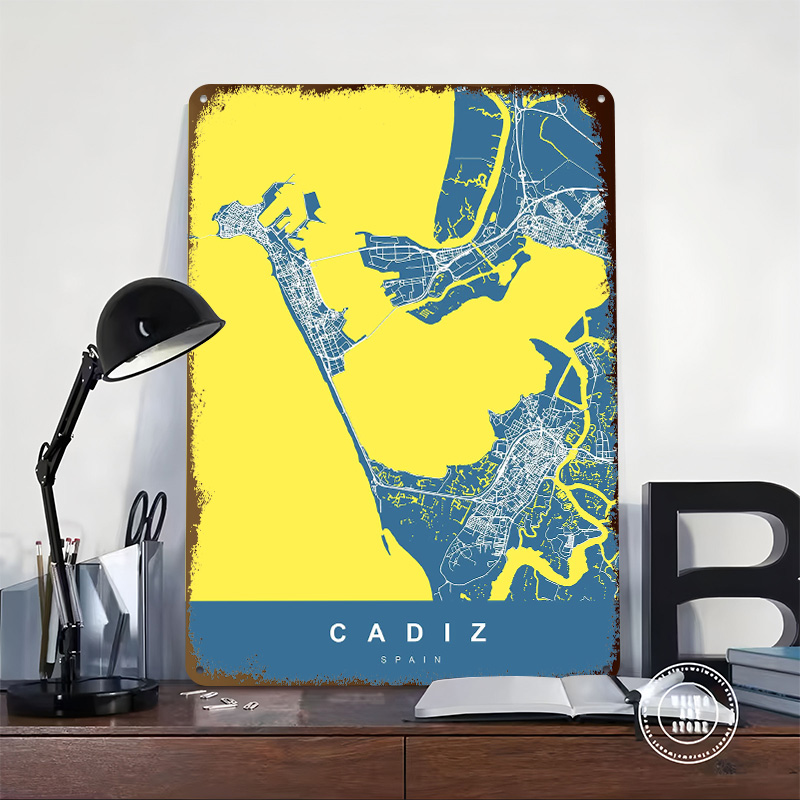 CADIZ SPANIEN Weißblech-Poster – Retro Gaming Desk Bewertung und Preis