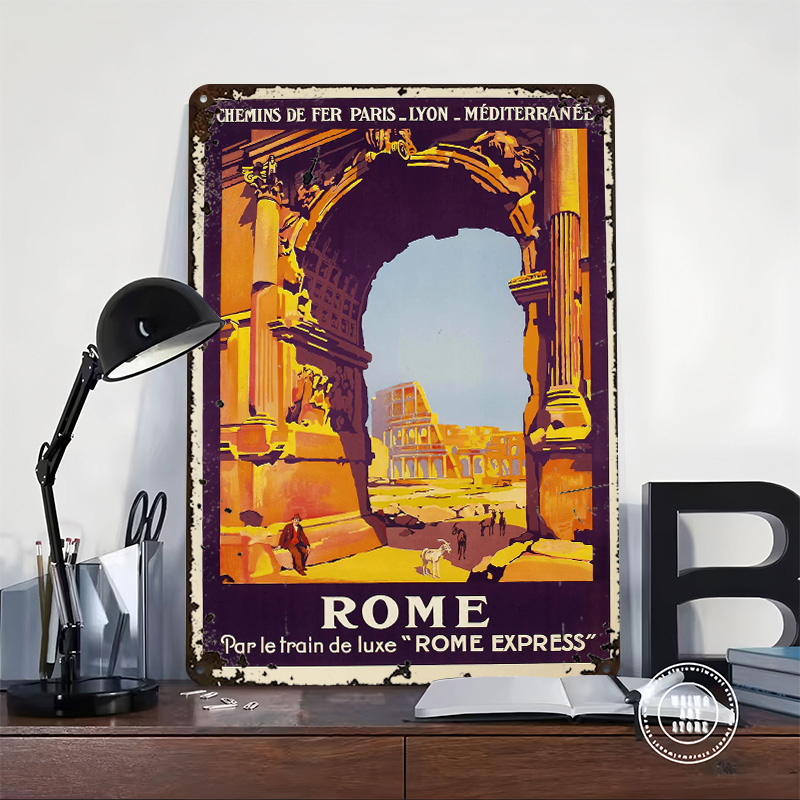 Rom Reise-Metallschild, person – Retro Gaming Desk Bewertung und Preis